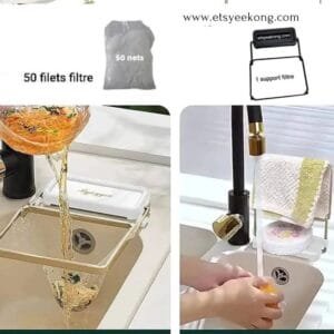 Support de filtre à résidus de cuisine pliable